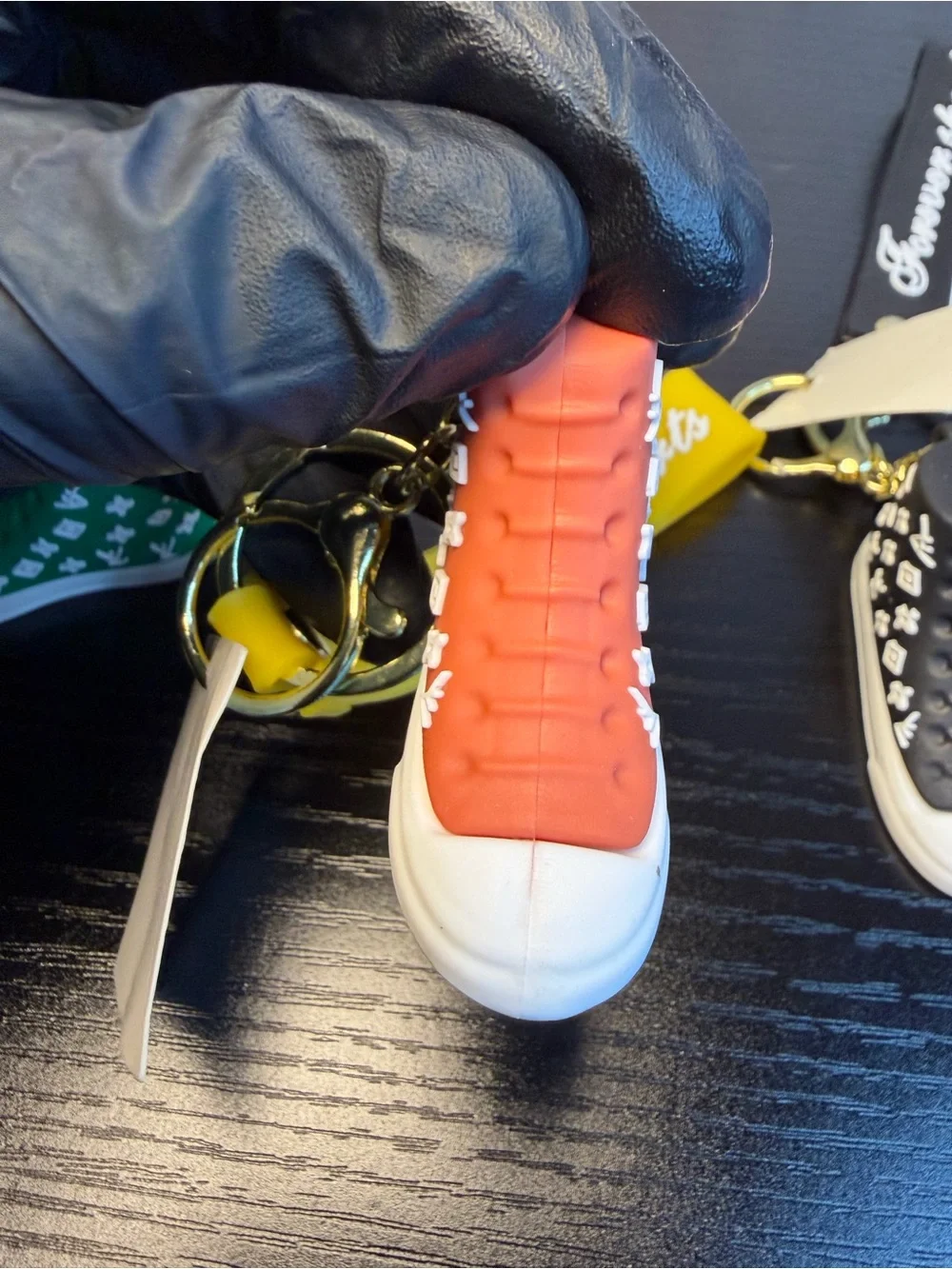6 Pcs Colorful Mini Sneaker Keychain Set with Branded Straps GREAT GIFTS!!
